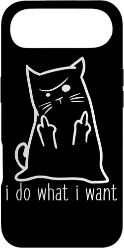 Vista 27 de I Do What I Want Rude Kitty Flipping Bird Middle Finger Gift Case for iPhone 17