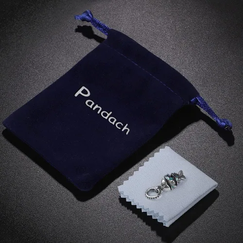 Vista 3 de Pandach Dijes de plata de ley 925 para pulsera y collar, colgante con piedras de circonita cúbica 5A, cuentas de joyería, regalos para mujeres