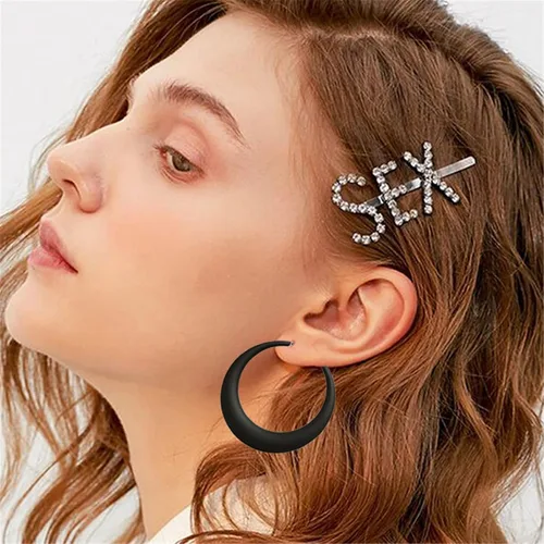 Vista 2 de ONLYJUMP Aretes circulares redondos grandes exagerados para mujer, aretes retro clásicos de neón