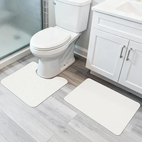 Vista 77 de Tapete de baño ultrafino, con base de goma, antideslizante, secado rápido, lavable a máquina, pelo bajo, absorbente, para ducha exterior, fregadero