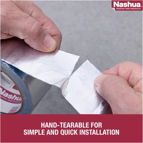Vista 4 de Nashua cinta de aluminio para reparaciones impermeables, de 48 mm de ancho, 11 ml de grosor y 10 mm de longitud