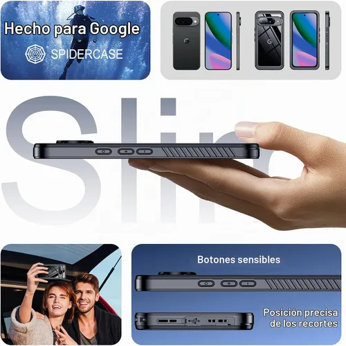 Vista 7 de SPIDERCASE para Google Pixel 10 Funda impermeable, [Protección contra caídas de grado militar de 12 pies] [Resistencia al agua IP68]