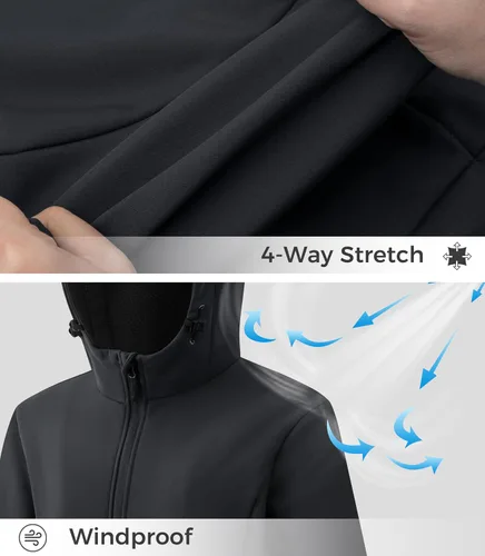 Vista 4 de wantdo Chaquetas con forro polar para mujer, chaqueta suave con aislamiento a prueba de viento