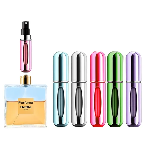 Vista 8 de Mini botella de perfume recargable portátil atomizador de perfume recargable, estuche de bomba de repuesto para viajes y salidas