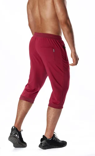 Vista 2 de LEPOAR Pantalones deportivos 34 para hombre, cómodos, entrenamiento, correr, longitud hasta la rodilla, cordón en la cintura, bolsillos