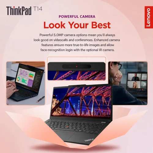 Vista 4 de Lenovo ThinkPad T14 - Laptop de negocios, Intel Core i7, 40 GB de RAM, SSD