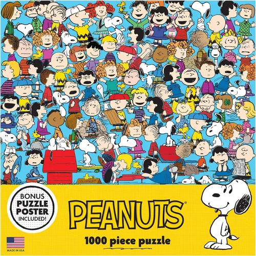 Vista 4 de RoseArt - Peanuts - Cast of Characters - Rompecabezas de 1000 piezas para adultos