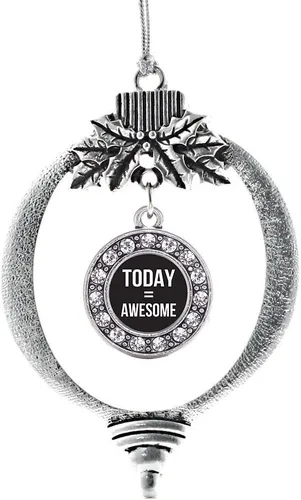 Vista 697 de Inspired Silver - Adorno de cromosoma 21 con dije de círculo de plata con joyas de circonita cúbica
