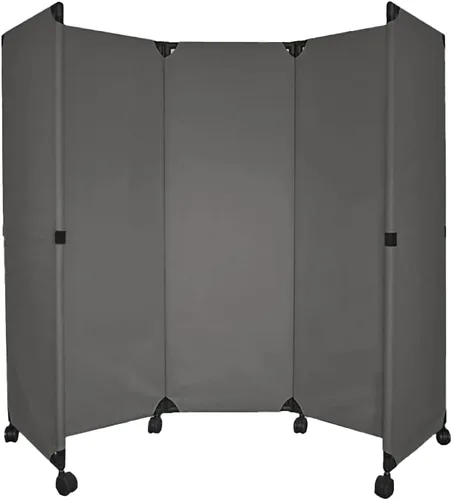 Vista 14 de VERSARE MP10S - Mampara plegable portátil de pared Diseño económico de 5 paneles Separador de habitación portátil con ruedas Configuración