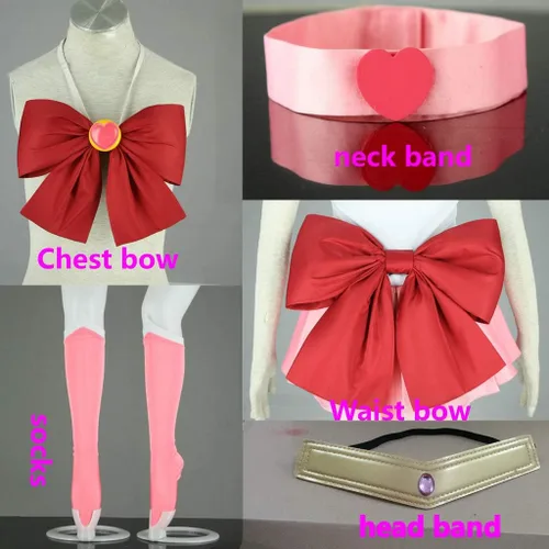 Vista 6 de Conjunto de 7 piezas de disfraz de cosplay de Chibiusa para mujer