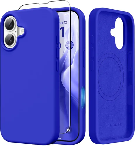 Vista 175 de GONEZ Funda magnética para iPhone 14, compatible con Magsafe, con protector de pantalla + protector de cámara, forro de microfibra antiarañazos