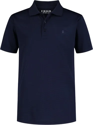Vista 25 de Izod Boys' Performance Golf Grid Short Sleeve Stretch Collared Polo Shirt Atomizador Raya Azul