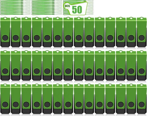 Vista 17 de Unidad Flash USB de 128MB Paquete de 20 AGECASH USB 2.0 Unidades Flash Thumb a Granel Verde Giratorio 128MB Memoria USB Stick Zip Jump Drive 1