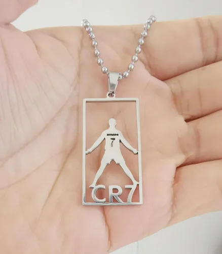 Vista 2 de Toogod Ronaldo-7 - Collar de fútbol número 7 con estrella de fútbol número 7 para adolescentes, hombres y mujeres, Acero inoxidable, Acero inoxidable