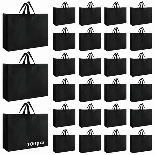 Vista 12 de Amylove 80 bolsas de regalo transparentes a granel con asa, bolsa de plástico esmerilado, embalaje reutilizable, envoltura de golosinas