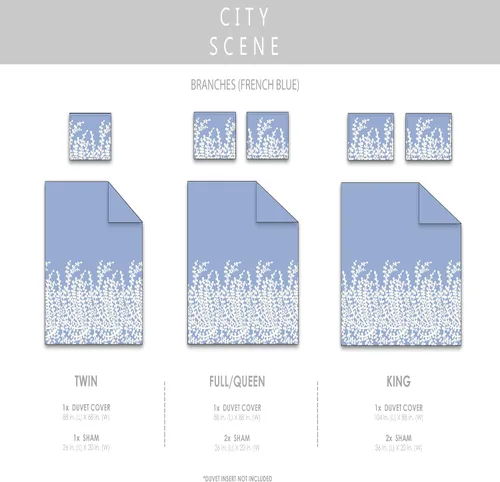 Vista 6 de City Scene - Juego de funda de edredón para cama individual, ropa de cama 100% algodón suave para comodidad durante todo el año, juego de cama de 2