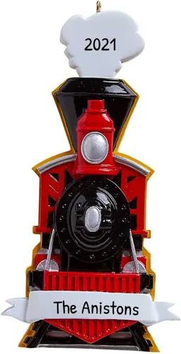 Vista 5 de Adorno de tren personalizado 2025 – Adorno Polar Express de tren de locomotora, regalos para viajeros internacionales, vehículo de Navidad