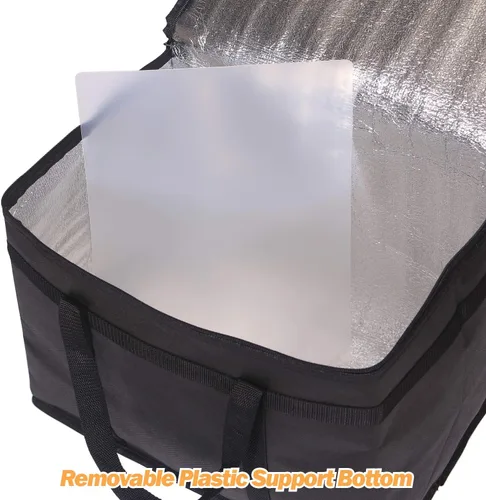 Vista 8 de Paquete de 4 bolsas de comestibles reutilizables aisladas XL con cremallera resistente parte inferior reforzada y asas, plegable, lavable