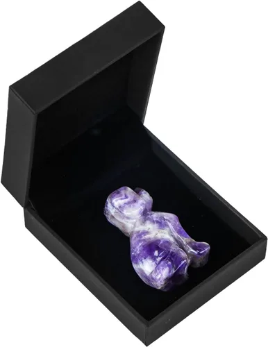 Vista 6 de Artistone Estatua de animales de cristal de amatista de 2 pulgadas con piedras preciosas talladas para cachorro, escultura artesanal para decoración
