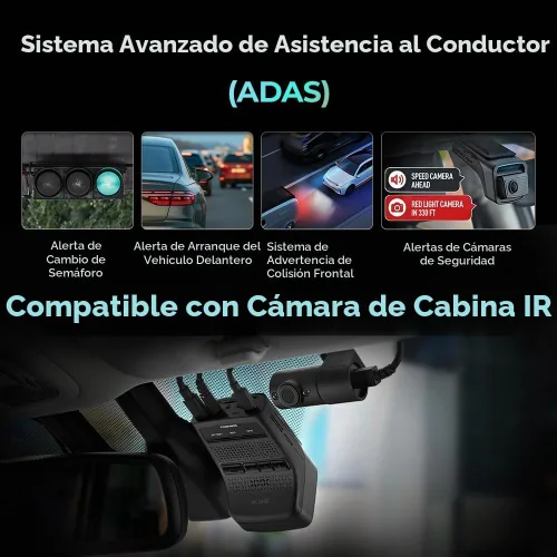 Vista 8 de Thinkware 4K Cámara de tablero dual U3000 PRO, frontal y trasera con Sony STARVIS 2, estacionamiento por radar, visión nocturna súper 4.0, Wi‑Fi