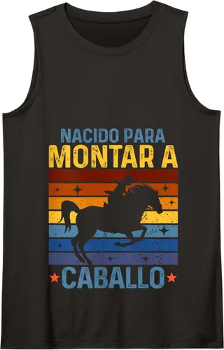 Vista 10 de Horse Rider Equestrian Riding Nacido Camiseta sin mangas Para Montar A Caballo Negro
