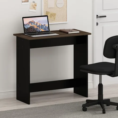 Vista 13 de Furinno Simplistic - Escritorio rústico para computadora de 31 pulgadas, escritorio de oficina pequeño, escritorio rectangular de oficina en casa