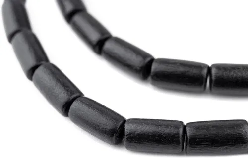 Vista 12 de TheBeadChest - Cuentas de madera natural de tubo azul azul (0.591 x 0.315 in): hilo de cuentas de madera ecológico orgánico para hacer joyas