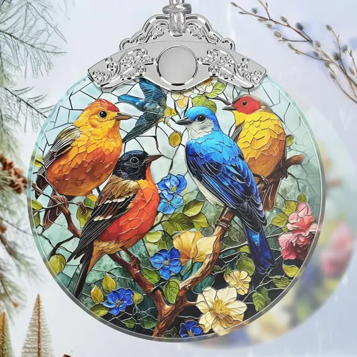 Vista 11 de Ornamento de Hada de Vidrio Emplomado de Navidad - Decoración para el Hogar - Ideas de Regalos Navideños - Intercambio de Regalos - Hada Hermosa