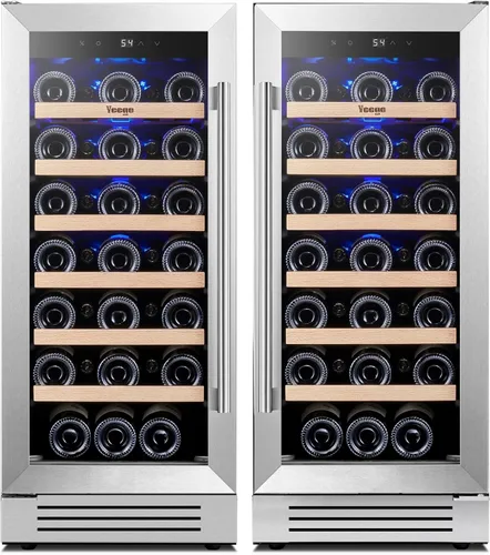 Vista 9 de Yeego Refrigerador de bebidas y mini refrigerador, enfriador de bebidas de 15 pulgadas con 80 latas de 34 a 54 °F, pequeño enfriador de cerveza