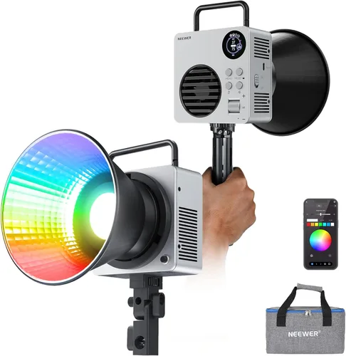 Vista 11 de NEEWER 60W Mini Luz de Vídeo LED con Batería de 50Wh/Carga Rápida PD de 100W, Control APP/2.4G/NFC, Iluminación Continua de Estudio COB Ajustable