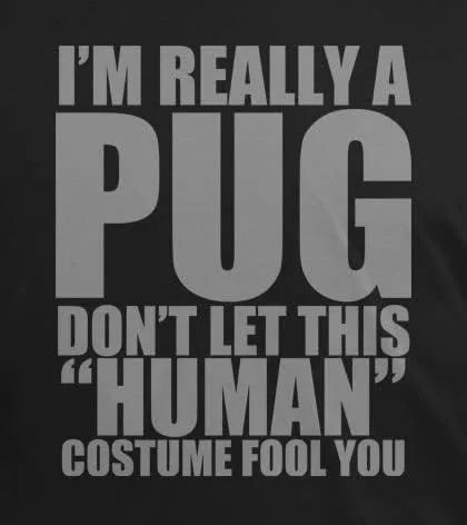 Vista 4 de Animal World Halloween humana Pug traje negro juvenil camiseta