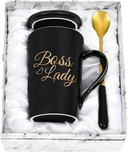 Vista 8 de Taza de café Boss Lady para mujeres, regalos Boss Lady para mujer jefa, taza de café de apreciación para jefa, taza para el día de la jefa, taza