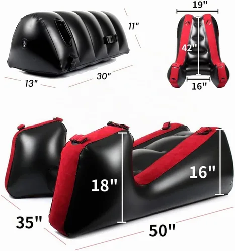 Vista 2 de Sofá cama inflable con cojín de almohada, sillón portátil, relajación