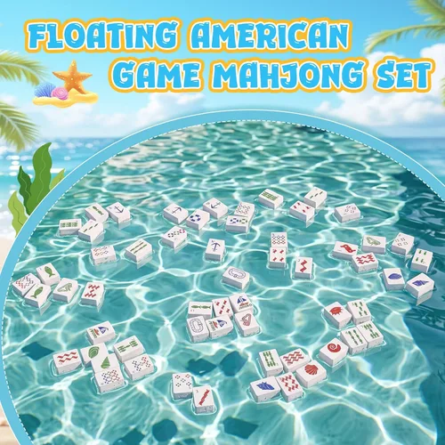 Vista 7 de Juego flotante americano Mahjong Set 166 Pcs Mahjong Juego Pool