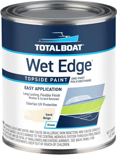 Vista 49 de TotalBoat Wet Edge Topside - Pintura marina con recubrimiento de poliuretano premium para barcos, vehículos recreativos, molduras exteriores, fibra