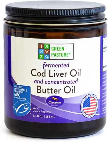 Vista 3 de Gel de aceite de mantequilla/aceite de hígado de bacalao fermentado de Green Pasture - 6.4 oz. (Chocolate)
