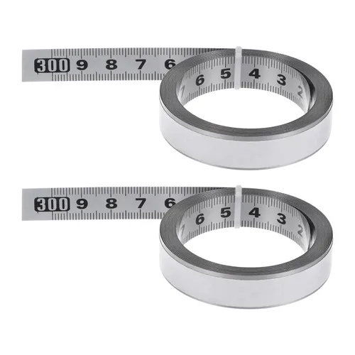 Vista 7 de HARFINGTON 2 cintas métricas autoadhesivas de acero inoxidable de 157.5 in, resistente al desgaste, de derecha a izquierda, regla adhesiva de acero