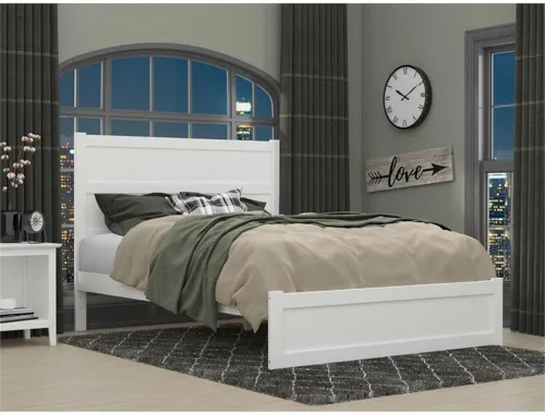 Vista 14 de AFI NoHo - Cama de plataforma de tamaño individual con estribo y estación de carga en color gris