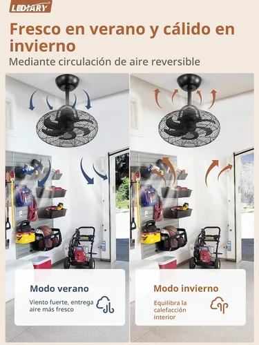 Vista 4 de LEDIARY Ventilador pequeño de montaje en pared de 16 pulgadas y control Negro