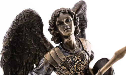 Vista 6 de Top Collection Estatua de Arcángel San Rafael, escultura del Dios de la curación en bronce fundido en frío de alta calidad, figura coleccionable