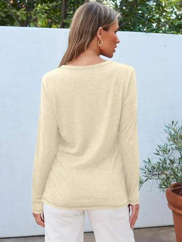 Vista 21 de SUNBS Paquete de 3 camisas de manga larga para mujer, ajuste holgado, ropa de otoño, ropa de moda 2025, camisetas básicas de entrenamiento, trajes