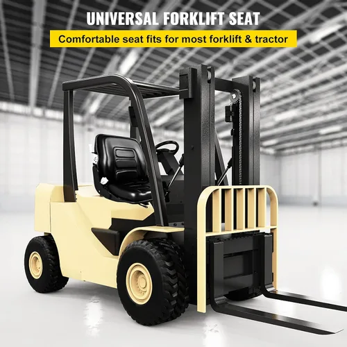 Vista 2 de VEVOR Asiento de tractor de PVC, asiento de carretilla elevadora universal ajustable de 6 pulgadas/5.906 in, asiento de corte de peso de 3 etapas