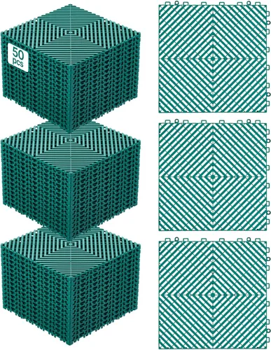 Vista 21 de VEVOR Tapete de Drenaje Entrelazado, Cojín Modular Entrelazado de 12" x 12", 12 Piezas de Tapetes de Drenaje de Empalme, Baldosa de Piso de Drenaje