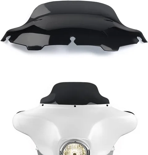 Vista 9 de Parabrisas negro de 4.5" para motocicleta, compatible con Harley Davidson Touring Street Glide Electra Glide FLHT FLHTCU Ultra Classic Glide FLHX