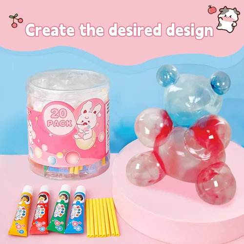 Vista 7 de 20 piezas de burbujas de plástico soplar burbujas de plástico grandes globos de burbujas para escuelas fiesta regalo de cumpleaños