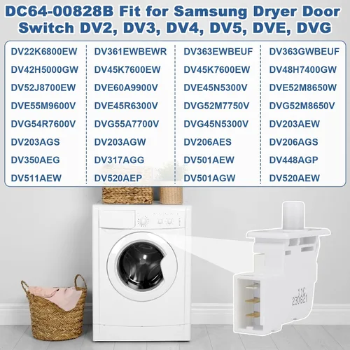 Vista 5 de DC64-00828B Interruptor de Puerta de Secadora Parte de Repuesto para Interruptor de Puerta de Secadora Samsung DC64-00828A PS4210964 2071594