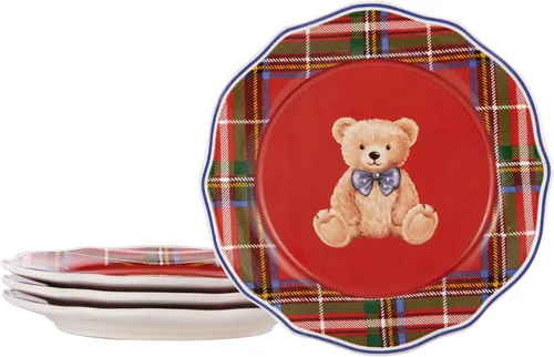 Vista 10 de Bico Blossom Symphony - Juego de 4 platos de ensalada de 8.75 pulgadas de cerámica, platos de postre para ensalada, aperitivo, guarniciones, aptos