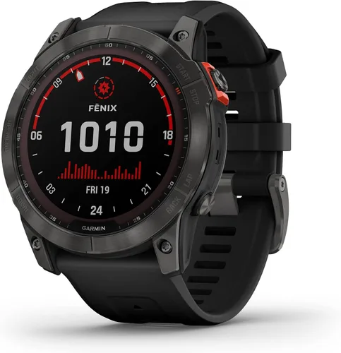Vista 8 de Garmin Fenix 7X - Reloj GPS multideportivo impermeable con pantalla solar de 1.4 pulgadas con linterna LED integrada y Bluetooth