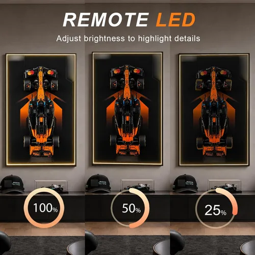 Vista 5 de Pantalla de pared con luz LED para Lego Technic 42228 McLaren MCL39 B
