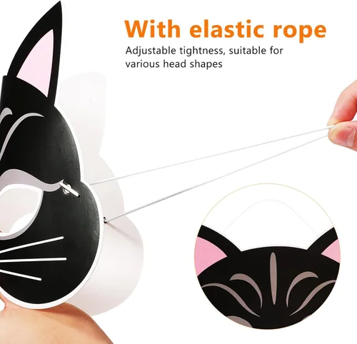Vista 4 de PRETYZOOM Máscaras de Halloween, 9 unidades, máscaras de papel para adultos, banda elástica ajustable, máscara ligera para festivales, fiestas